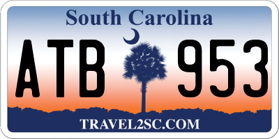 SC license plate ATB953