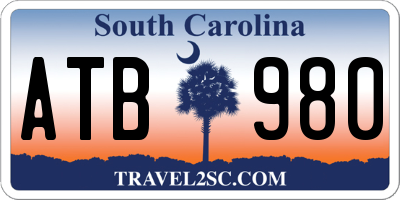SC license plate ATB980
