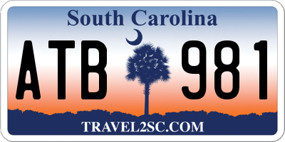 SC license plate ATB981