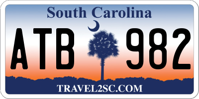 SC license plate ATB982