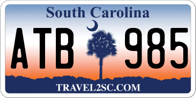SC license plate ATB985