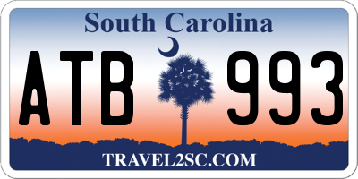 SC license plate ATB993