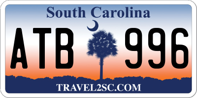 SC license plate ATB996