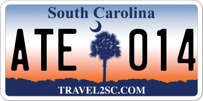 SC license plate ATE014
