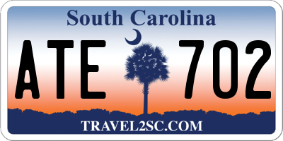 SC license plate ATE702