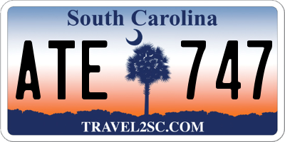 SC license plate ATE747