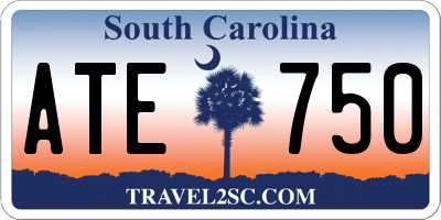 SC license plate ATE750