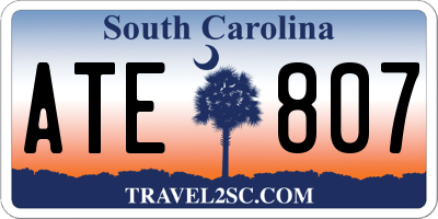 SC license plate ATE807