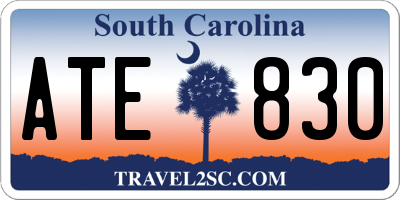 SC license plate ATE830