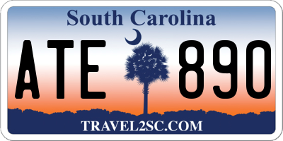 SC license plate ATE890