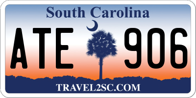 SC license plate ATE906