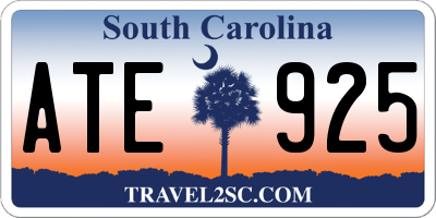 SC license plate ATE925