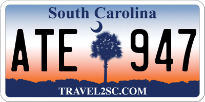 SC license plate ATE947