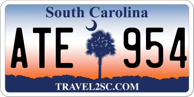 SC license plate ATE954