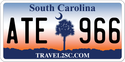 SC license plate ATE966
