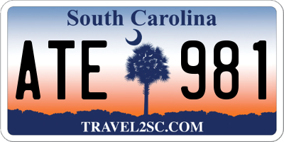 SC license plate ATE981