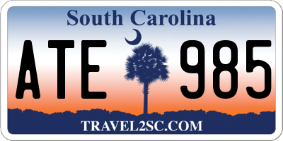 SC license plate ATE985