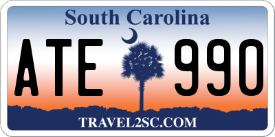 SC license plate ATE990