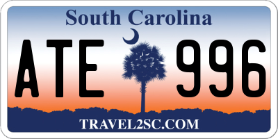 SC license plate ATE996