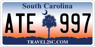 SC license plate ATE997