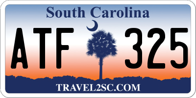 SC license plate ATF325