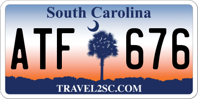 SC license plate ATF676