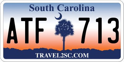 SC license plate ATF713