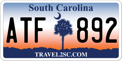 SC license plate ATF892