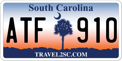 SC license plate ATF910