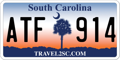 SC license plate ATF914