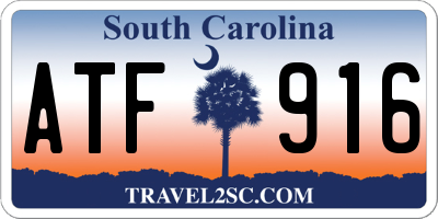 SC license plate ATF916