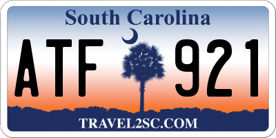 SC license plate ATF921