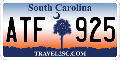 SC license plate ATF925