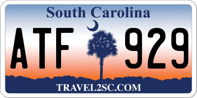 SC license plate ATF929
