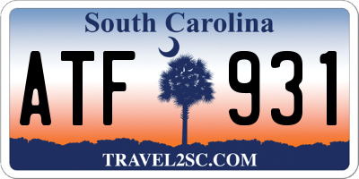 SC license plate ATF931
