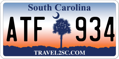 SC license plate ATF934