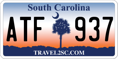 SC license plate ATF937