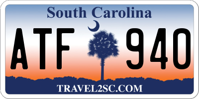 SC license plate ATF940