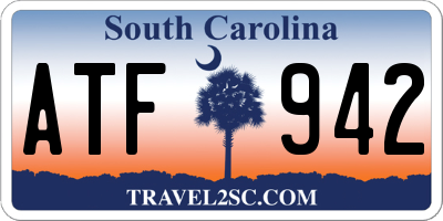 SC license plate ATF942