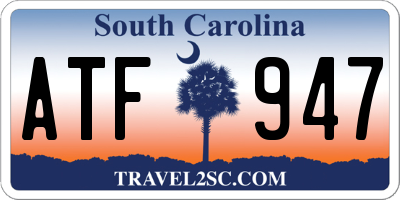 SC license plate ATF947