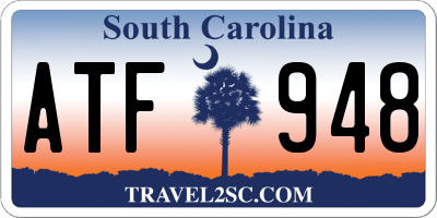 SC license plate ATF948