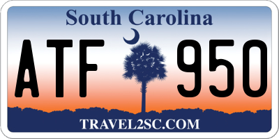 SC license plate ATF950