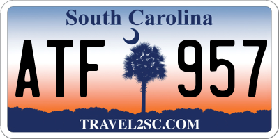 SC license plate ATF957