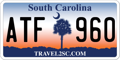 SC license plate ATF960