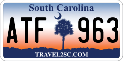 SC license plate ATF963