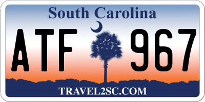 SC license plate ATF967