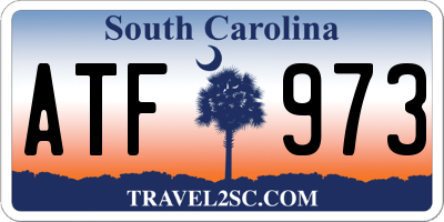 SC license plate ATF973