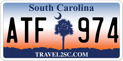 SC license plate ATF974