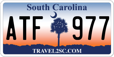 SC license plate ATF977