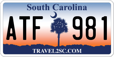SC license plate ATF981